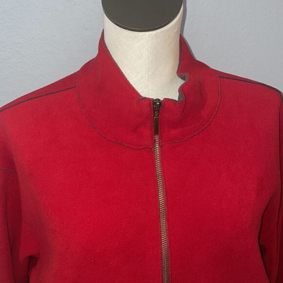 Lord & Taylor Vintage NWT Women's size L Fleece Zip-Up Cardigan Coat Mock Neck - Picture 3 of 11